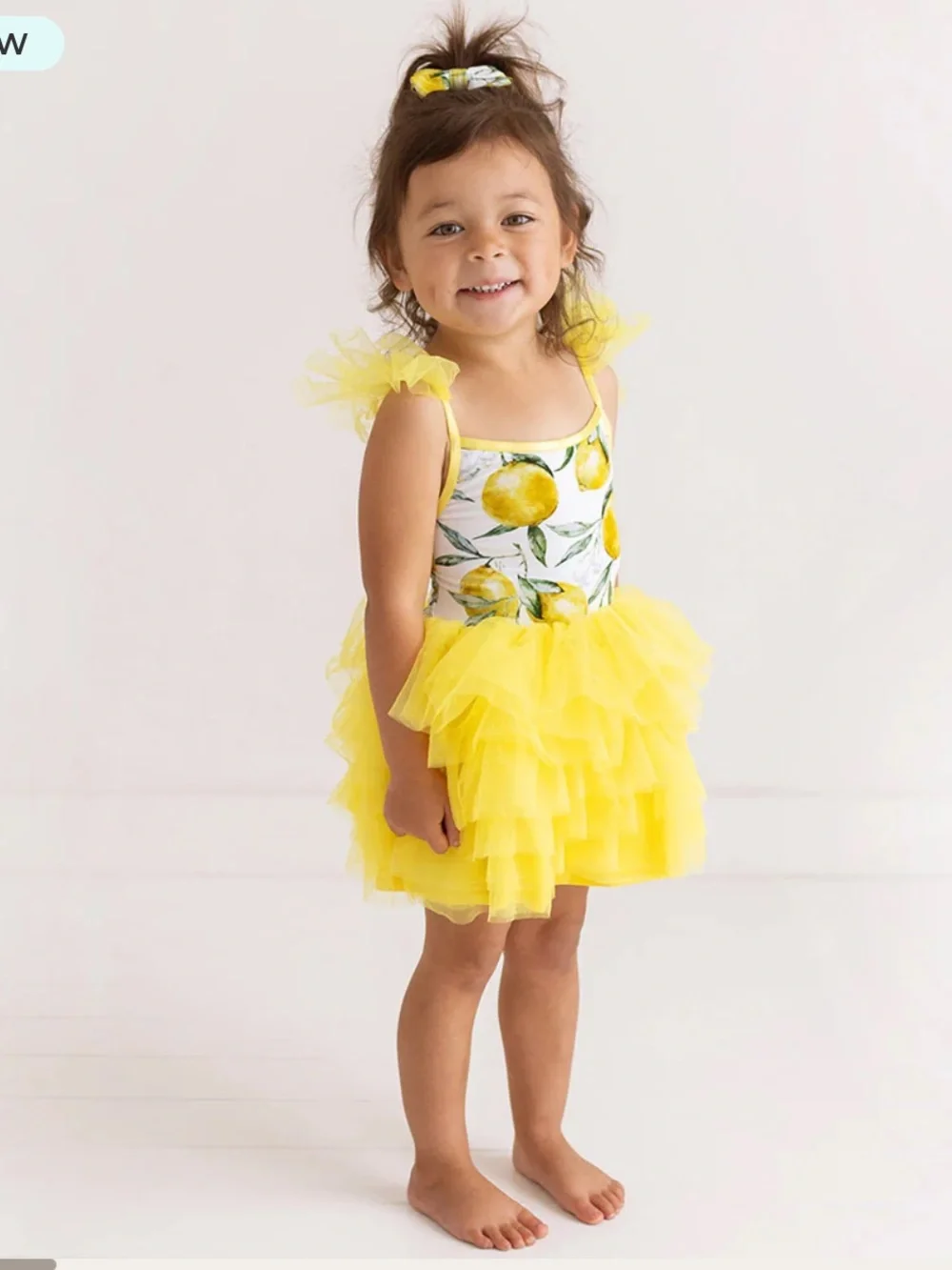 Posh Peanut Limoncello Tulle Smocked Dress